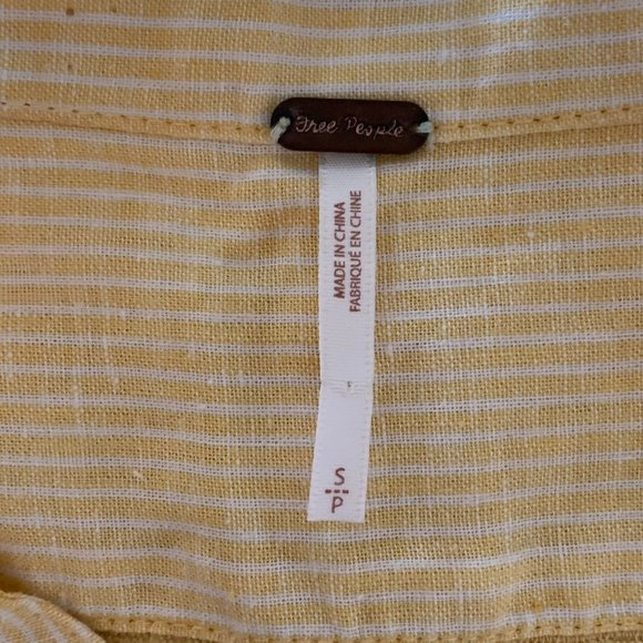 Free People Poppin Off Yellow White Stripe Dress - Picture 7 of 8